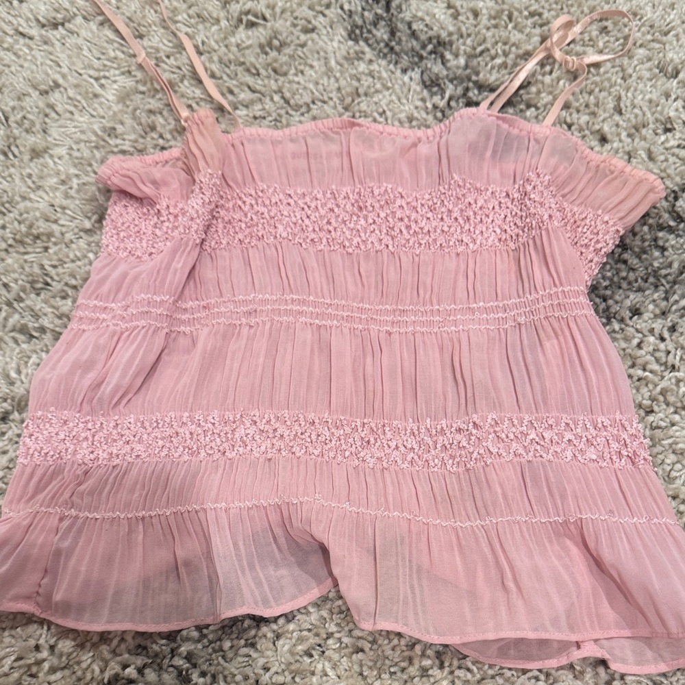 Guess Light Pink Smocked Camisole